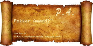 Pekker Amadé névjegykártya